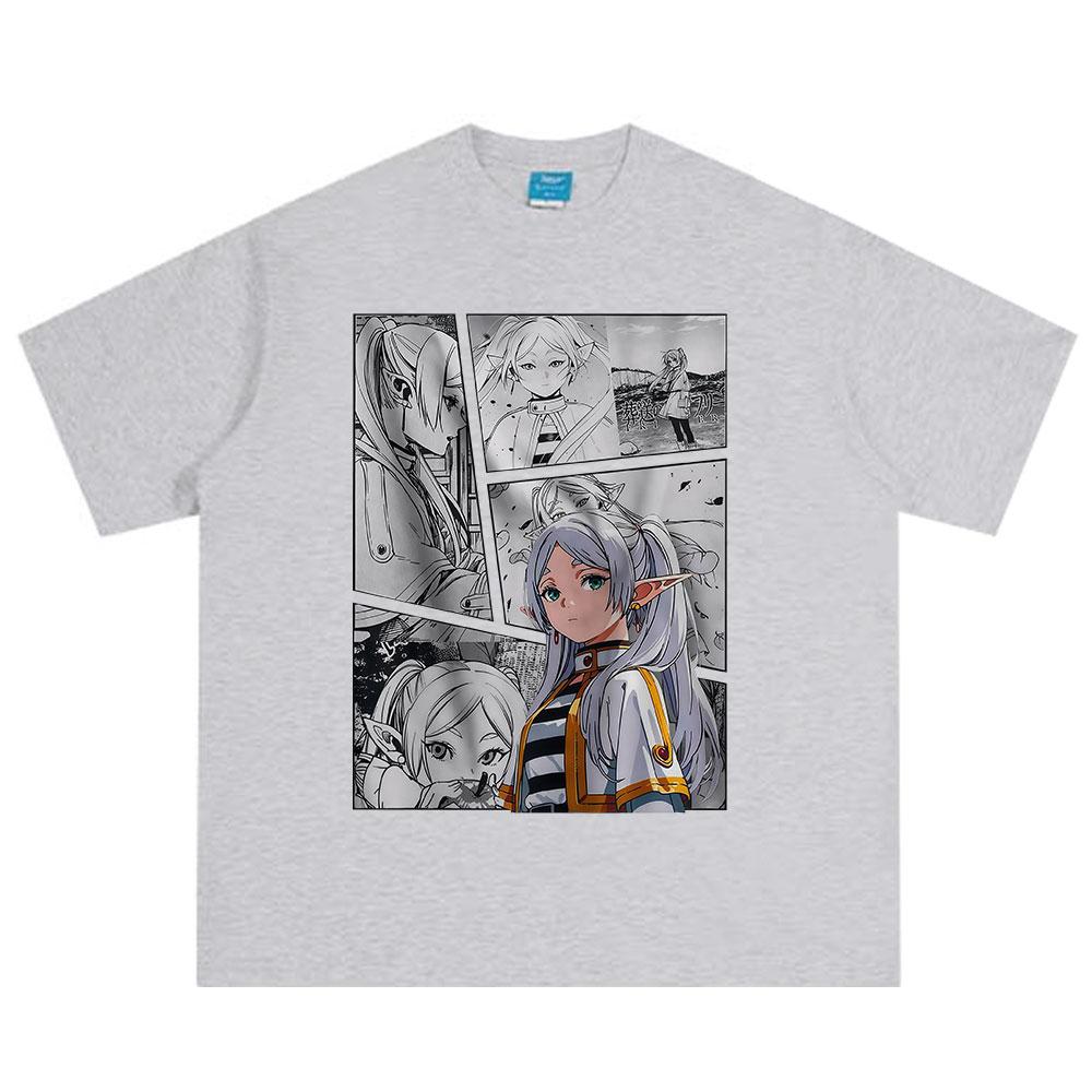 Anime Frieren Beyond Journeys End Frieren Graphic Tshirt Mens Womens Clothing Fashion Summer Short Sleeve Cotton Tshirts