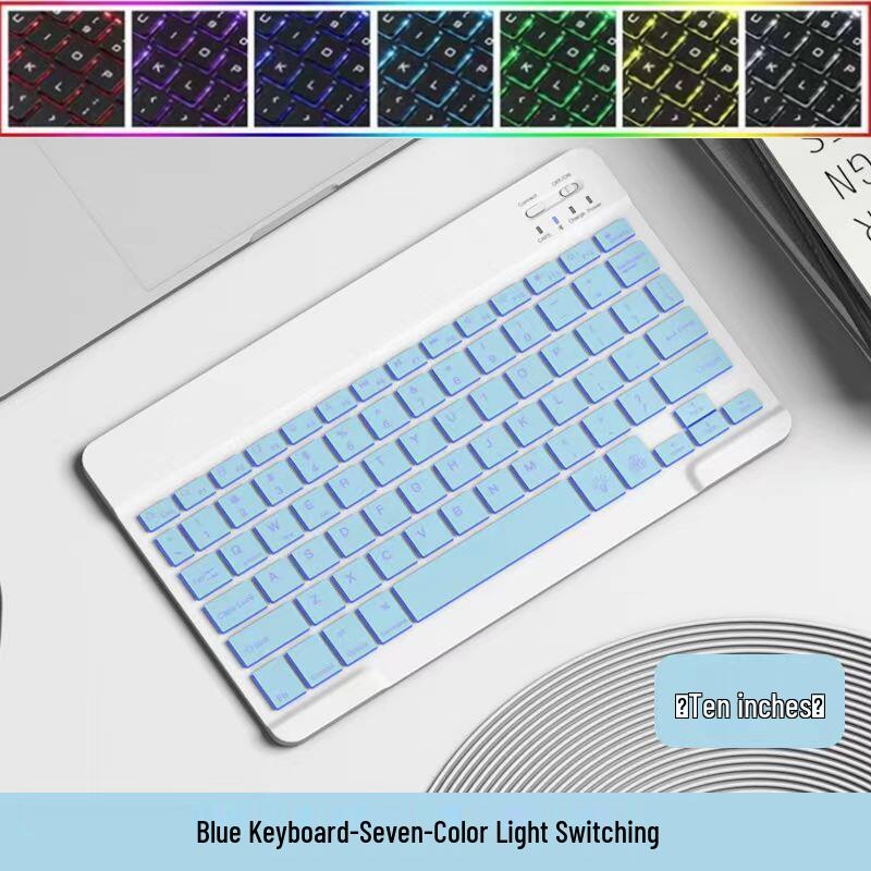 Ultra-Thin Silent RGB Bluetooth Keyboard & Mouse Set for 10-inch iPad/Huawei – Rechargeable & Wireless