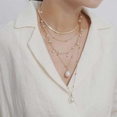 Mehrreihige Barockperlen-Quastenkette – Europäische & Amerikanische Mode für Damen
