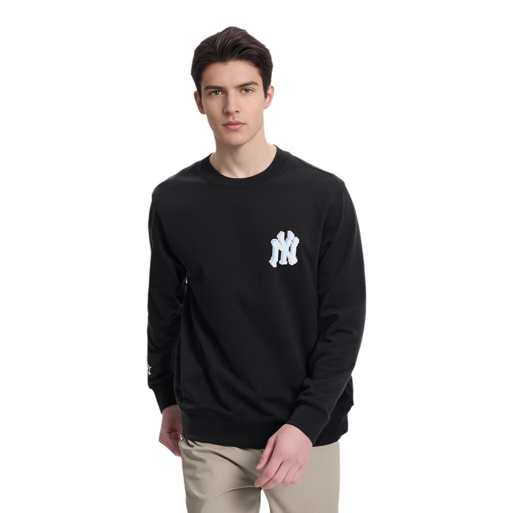 MLB Printed Crew Neck Long Sleeve Sweatshirt Men sweatshirt Black 3AMTX0114-50BKS