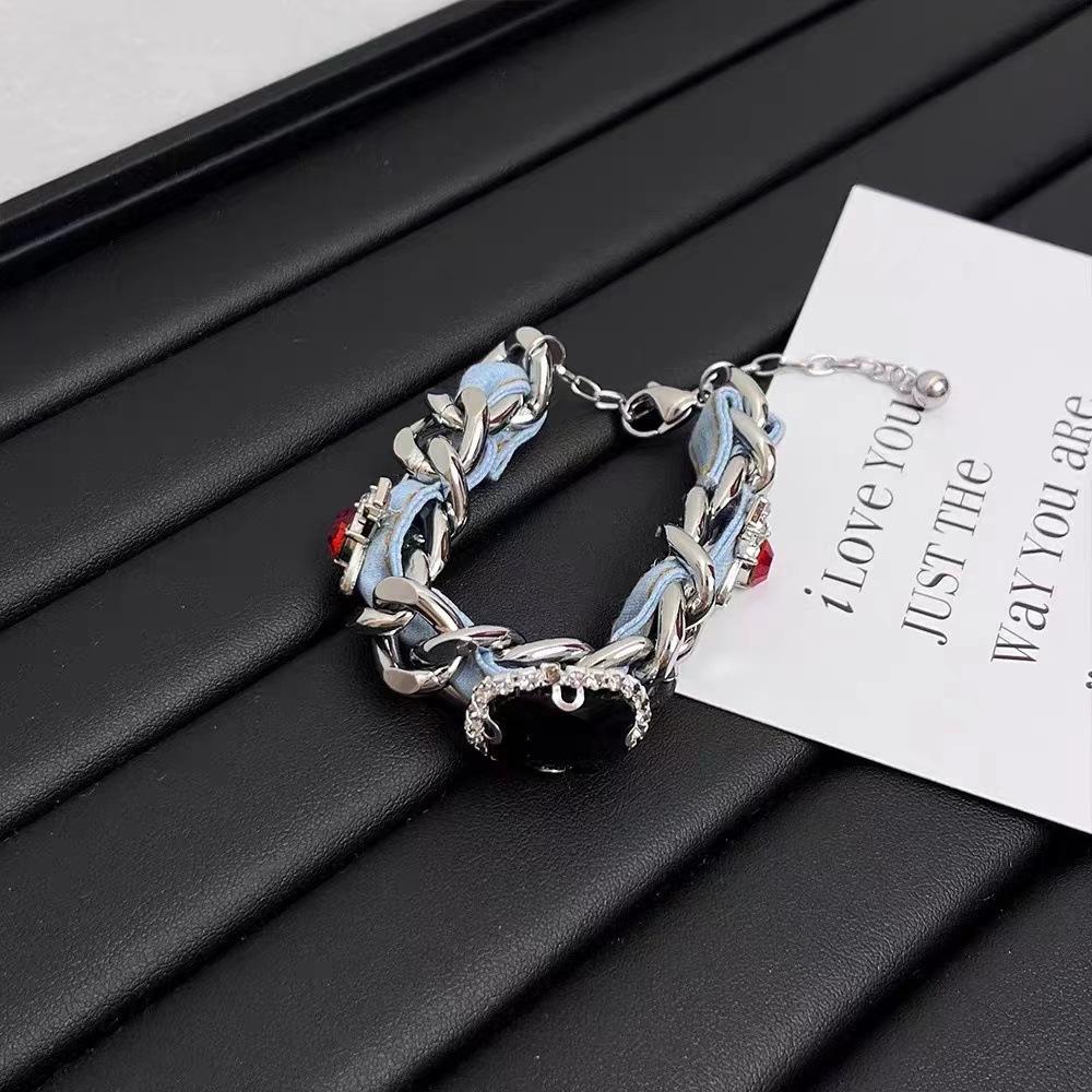 Y2k Hot Ruby Element Necklace Womens Fashionable Geometric Jewelry Chain