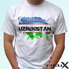 Uzbekistan Flag - White Kids Boys T-Shirt Top Tee - S S Kids Baby Sizes