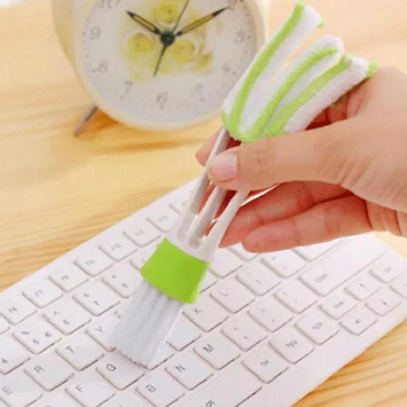 Double Head Cleaning Brush Keyboard Dust Air Conditioner Cleaner Household Computer Clean Tool Shutter Dusts Duster Brushs 1pcs