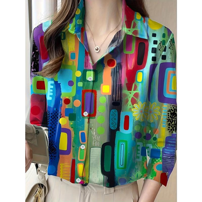 Boutique Ladies Lapel Button Shirt Elegant Temperament Long Sleeve Textured Design Shirt Ladies Daily Commuter Fashion Shirt
