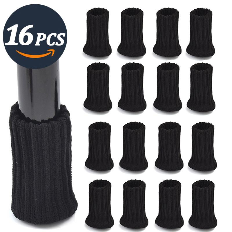 16PCS Furniture Feet Knitted Protectors Chair Legs Floor Anti-Slip Pads Table Legs Socks for Floor Protectors Chair Pads Covers