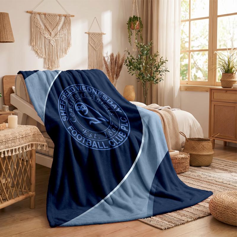 Sheffield Wednesday Football Print Flannel Blanket Soft Warm Sofa Bed Throw Blanket For Home Office Bedroom