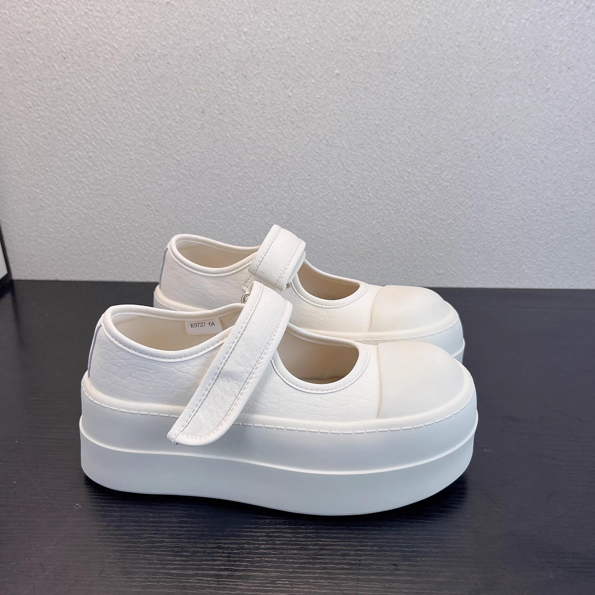 

Корейская версия туфель-маффинов на платформе с липучками женские 2025 новые ультралегкая подошва повседневные с надписью Мэри Джейн модные туфли туфли на платформе 40 бежевый