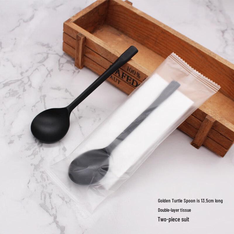 Thickened Disposable Corn Starch Spoon & Napkin Set