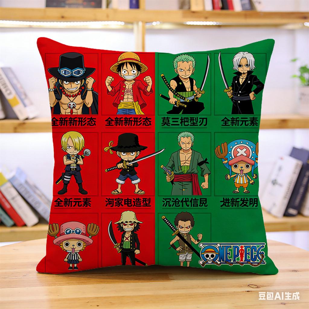 One Piece Pillow Cover Anime Fan Favorite Character Print Decorative Pillowcase for Bedroom Living Room and Anime Enthusiasts