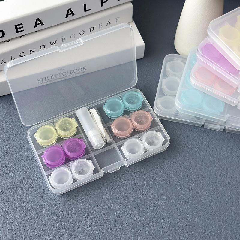 6 Pairs Contact Lens Case Eye Contact Lens Box Women Travel Contact Lenses Case Soak Container Lenses Box for Beauty Pupil