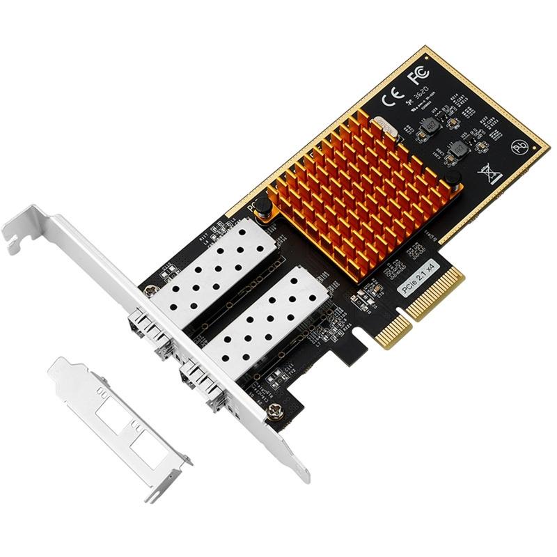 

Port PCIe thernet Server pter 2 SFP PCI-E cal Fiber k Card with Aluminum Heatsink