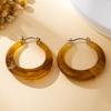 A Pair of Women's Hoop Earrings, Light Brown Maillard Color Simple Hoop Earrings, Suitable for Autumn and Winter Wear