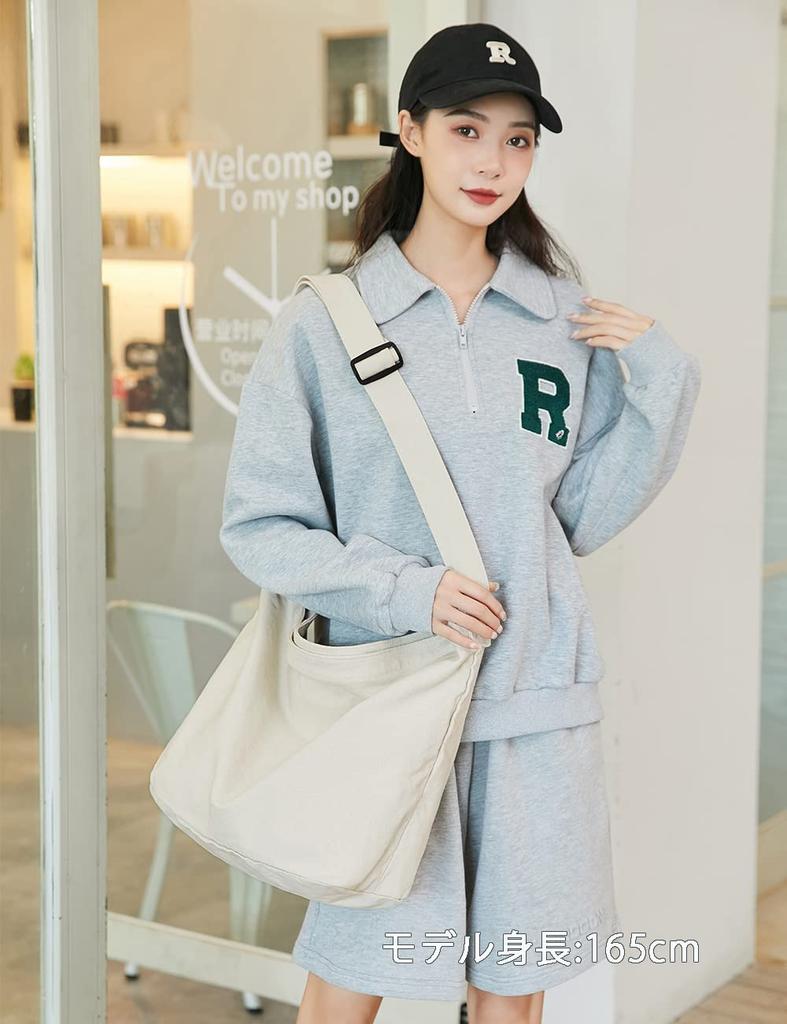 ARIALK Canvas Tote Bag, Large Capacity Shoulder Bag, Perfect for Overnight Trips, Eco Bag, Canvas Tote Bag, Shoulder Tote Bag, Shopping Bag, Simple