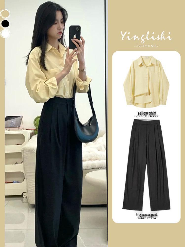 2025 Korean Style Chic Two-Piece Commuting Set - Age-Reducing Early Autumn Outfit