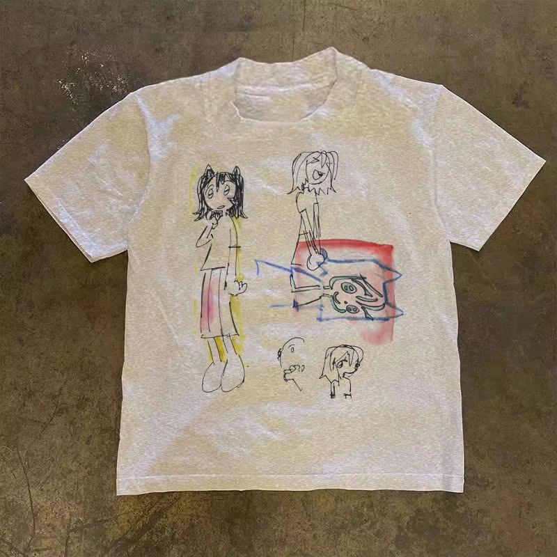 Unisex Unisex Cotton TShirt Graphic Tee Casual Short Sleeve Crewneck Top Fashion Streetwear Summer TShirt Graphic Tee Tops S