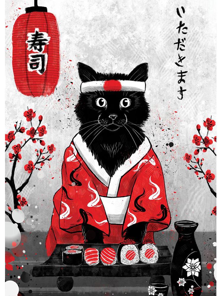 

Винтажный Фудзи гора гейша дракон собака японский плакат холст картина настенная живопись печать картина для гостиной украшение дома 21x30cm No Frame