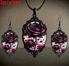Women's Floral Pendant Necklace and Earrings Set, Fashion Jewelry for Daily Wear