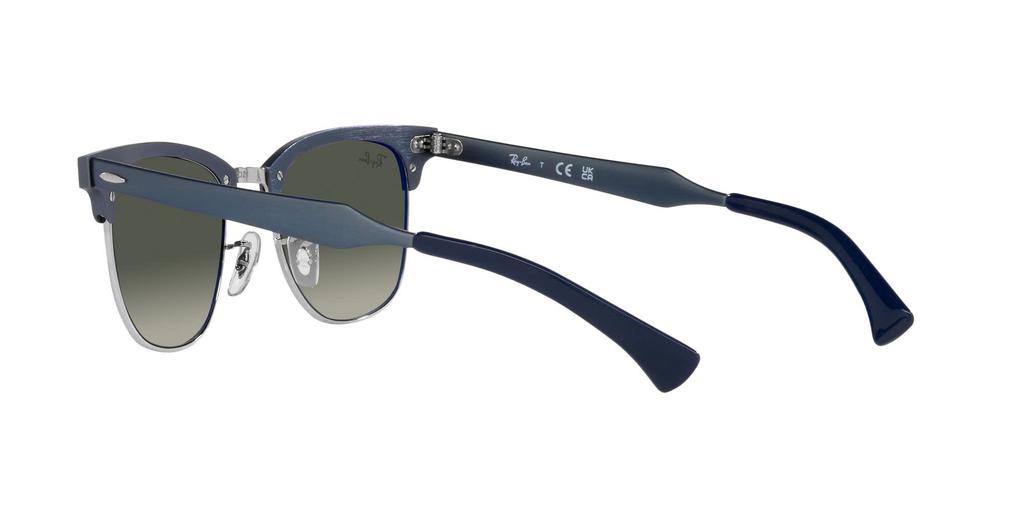 RB3507 Clubmaster Aluminum Brushed Blue on 51 Ray-Ban Sunglasses, 924871, Silver,