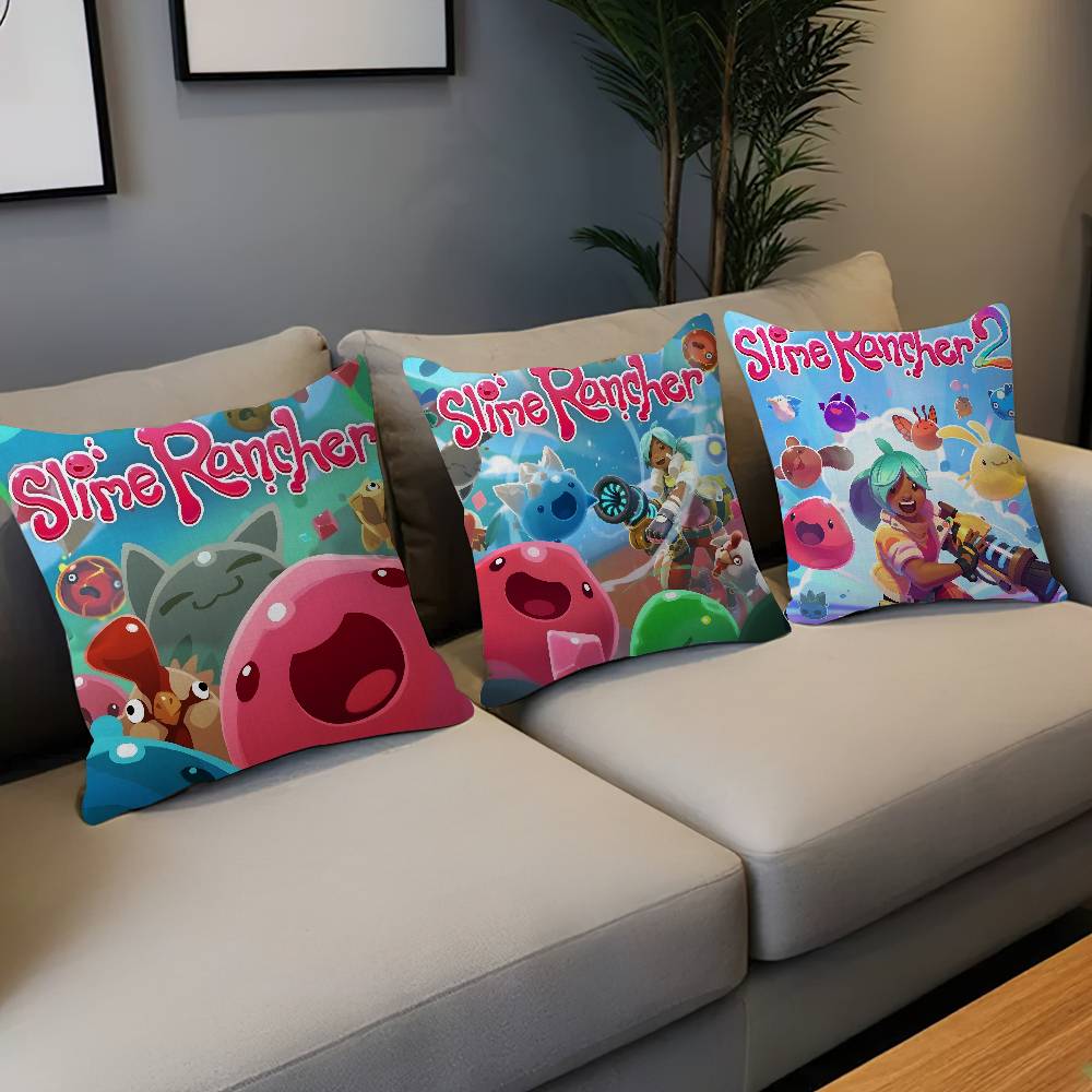 Game S-Slime R-Rancher Classic Anime 45*45cm Cushion Cover Pillow Cover Decor Pillowcase Home Pillowcase for Couch Pillow