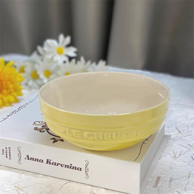 Le Creuset Cool Color Cerc Bowl for Salad Soup Noodles Fruit Rice Round Multifunctional Dining Utensils French Sle Daily...