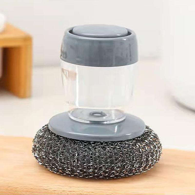 Durability Pots Cleaning Brush With Soap Detergent Dispenser,Gentle On Nonstick Cookware, For Home Restaurant Use