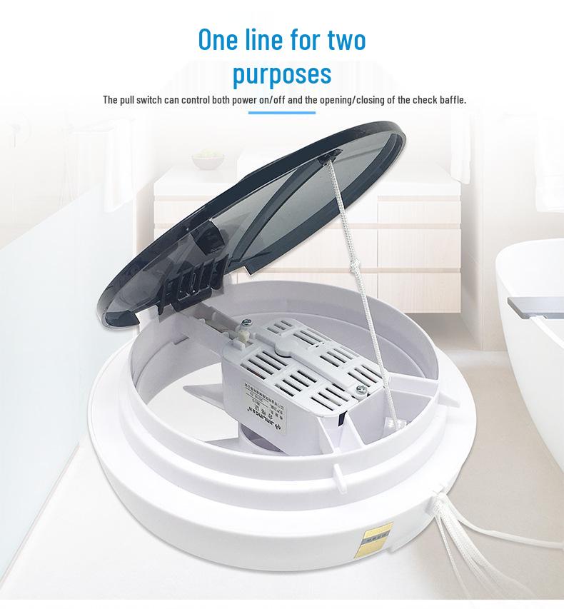 Jinling 6palcový kulatý skleněný odsávací ventilátor pro ventilaci kuchyně a koupelny