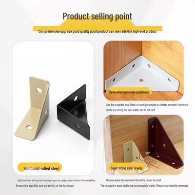 Reinforced 90-Degree Corner Bracket for Shelves and Cabinets