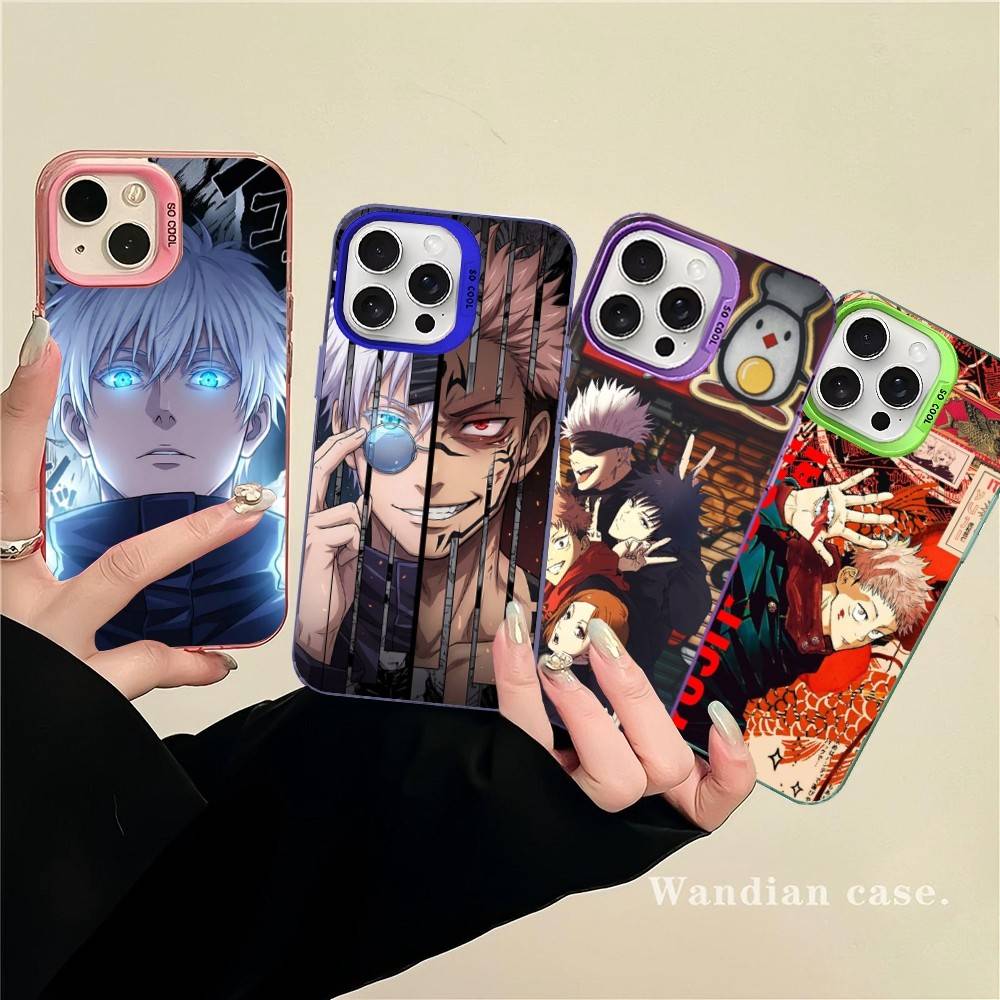 Supernatural Anime Jujutsu Kaisen Phone Case Color Silver Shell For IPhone 17 16 15 14 13 12 11 Pro Max Plus