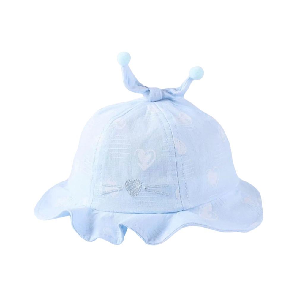 Heart Print Infant Bucket Hat Bow Toddle Fisherman Hat Sweet Baby Sun Hat  Girls