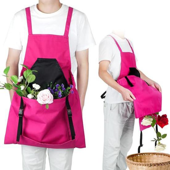 Gardening Apron with Tool Pockets Large Capacity Harvesting Pouch for Outdoor Farming Fruit Picking Quick-Release Durable Canvas