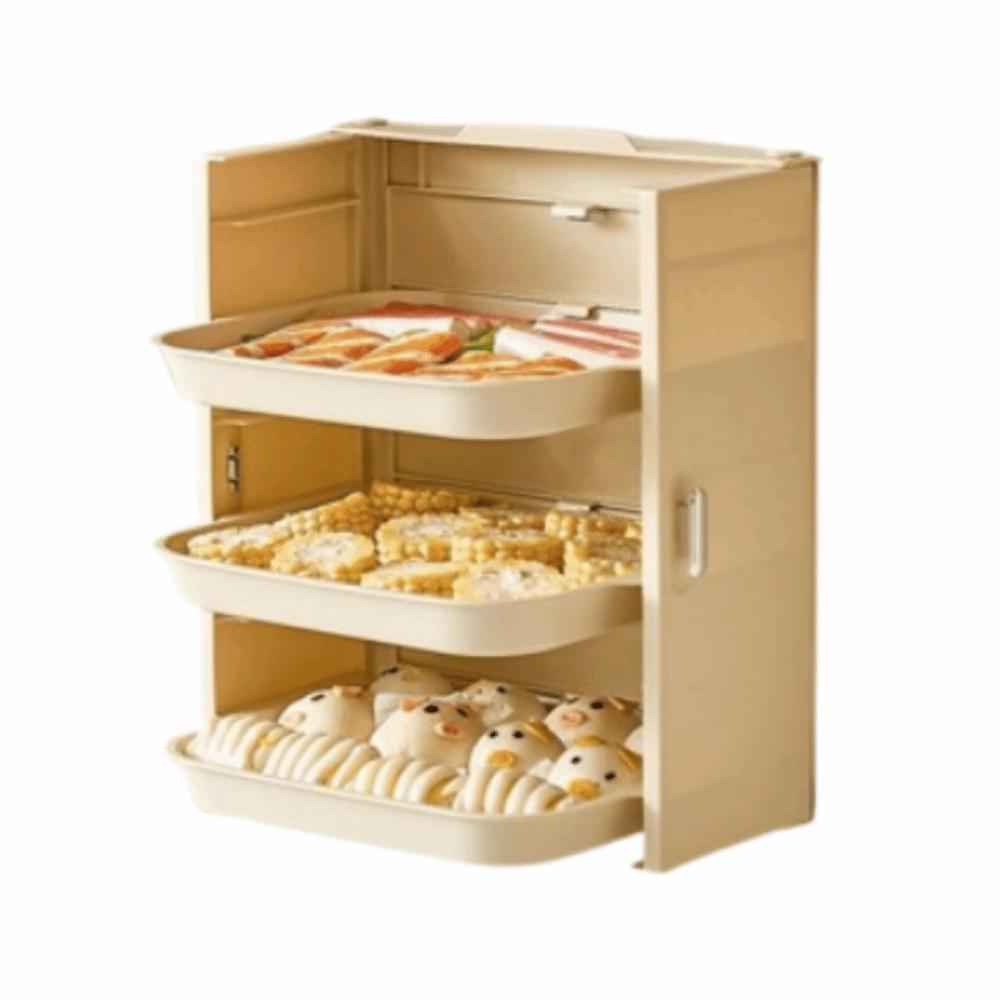 

3/6 Tiers Kitchen Dish Storage Holder Foldable Kitchen Organizer Shelf Household 3 Tiers