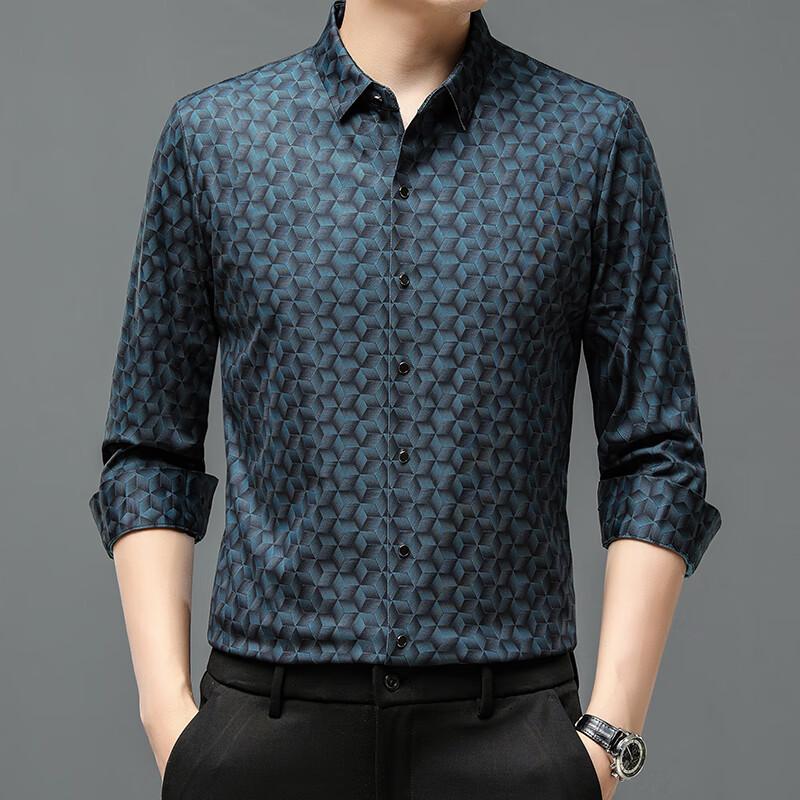 Yiliteng Men s Long-Sleeve Patterned Casual Shirt 175