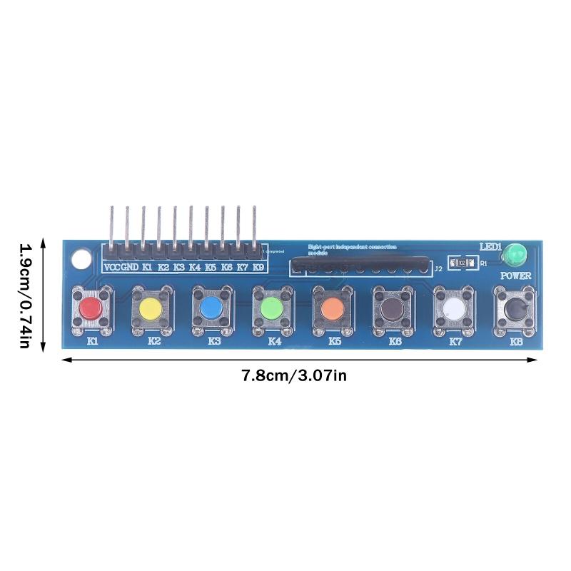 8 Nezávislých Tlačidlový Dotykový Modul s LED Indikátorom Klávesnicový Modul Klávesnicový Modul Pre Arduino Arm