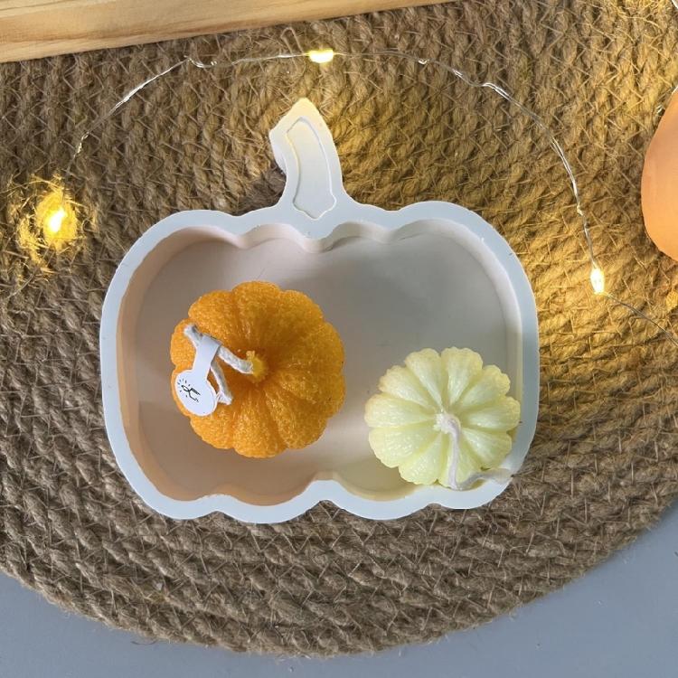 Pumpkin Shape Silicone Candlestick Molds for Candle Holder Epoxy Resin Pumpkin Shape Silicone Candle Holder Molds