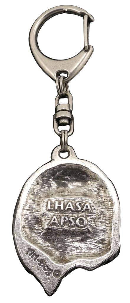 Lhasa Apso - Silver-plated key ring with dog, handbag decoration, backpack pendant by Art-Dog brand