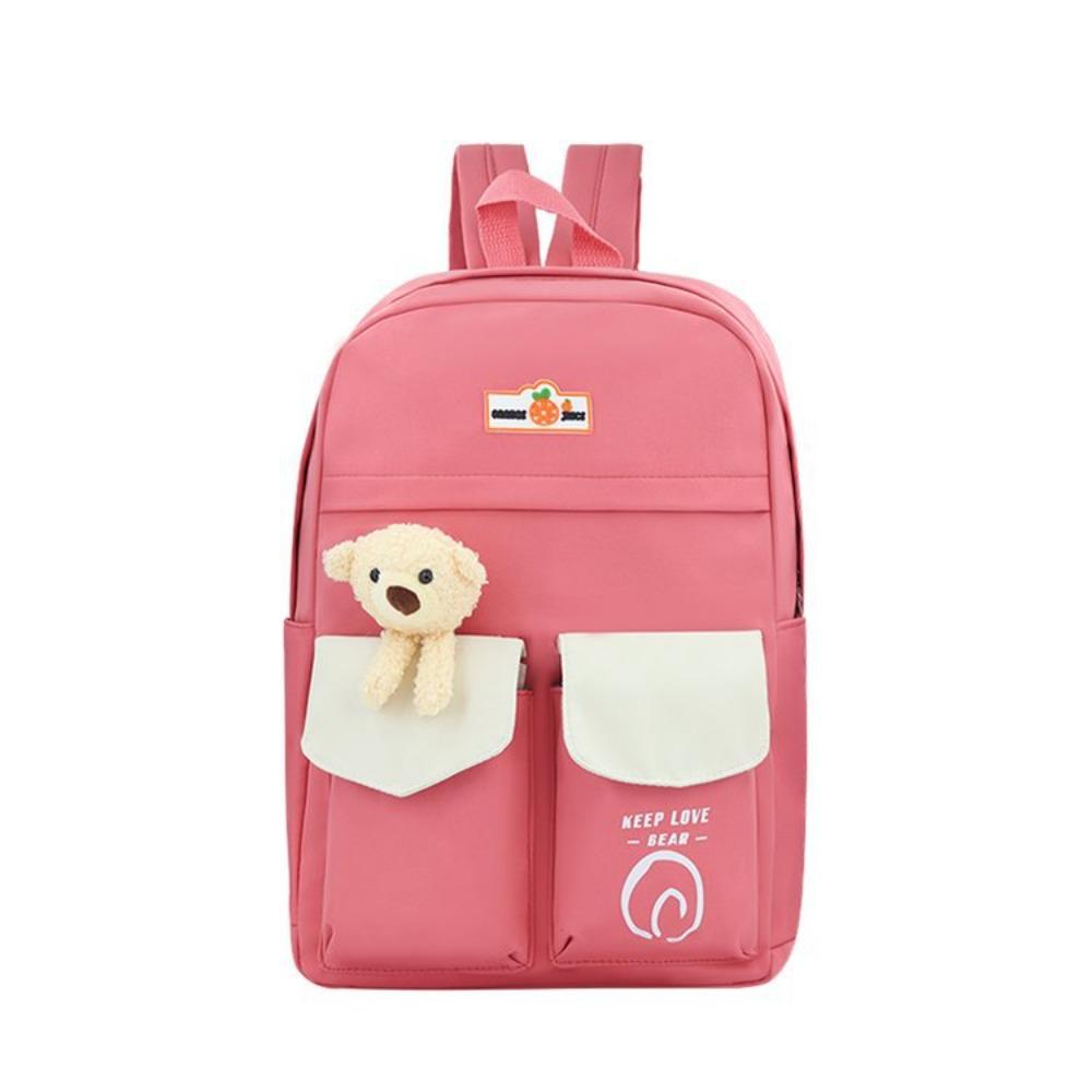

College style backpack winter new Korean version trend simple middle school student schoolbag girl outdoor light travel bag красный