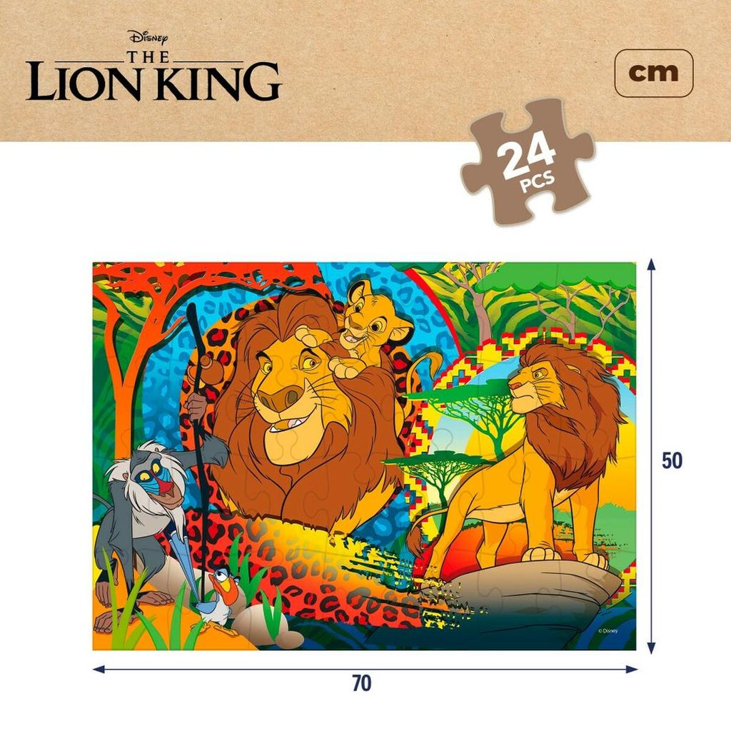 Child's Puzzle The Lion King Double-sided 24 Pieces 70 X 1.5 X 50 Cm (12 Units)