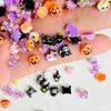 60 Pcs Cute Mini Halloween Pumpkin Head, Skull Ghost, Peach Heart Resin Charm Design Diy Nail Decoration Jewelry Accessory A117