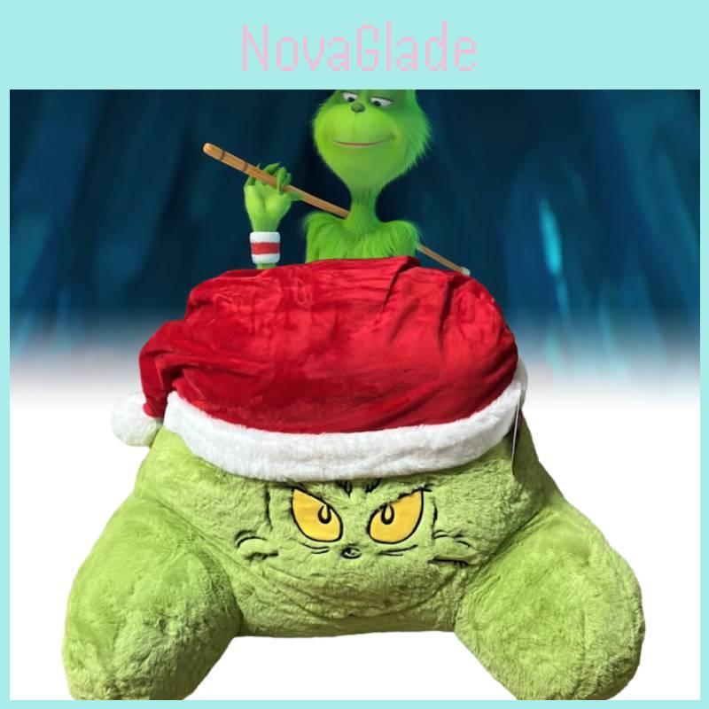 Cozy Plush Green Monster Grinch Pillow Christmas Holiday Decorative Cushion For Home Use