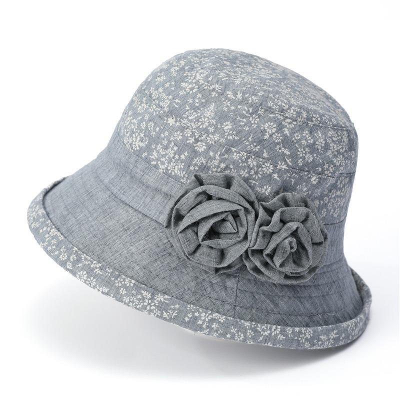 

Hat thin grandma old lady hat cloth hat bucket hat ladies spring and autumn visor basin hat M（56-58cm）