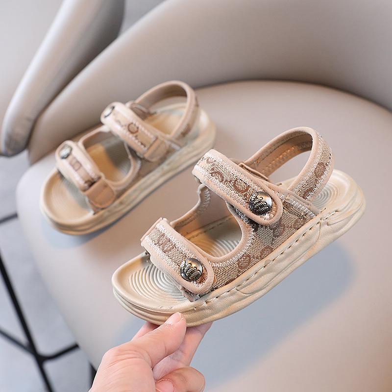 

Летние сандалии для мальчиков, повседневная детская обувь, модные дышащие пляжные сандалии с открытым носком для мальчиков 30 хаки