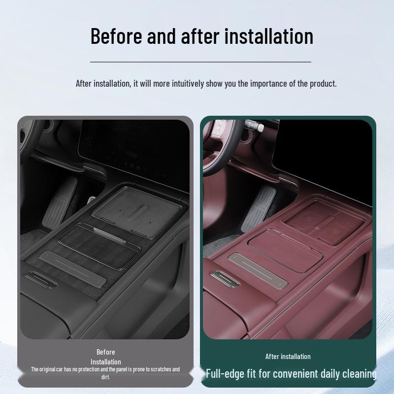 Wireless Charging Pad & Non-Slip Gear Shift Storage for NIO ES8: Fits 26 Models, Full Console Wrap Modification