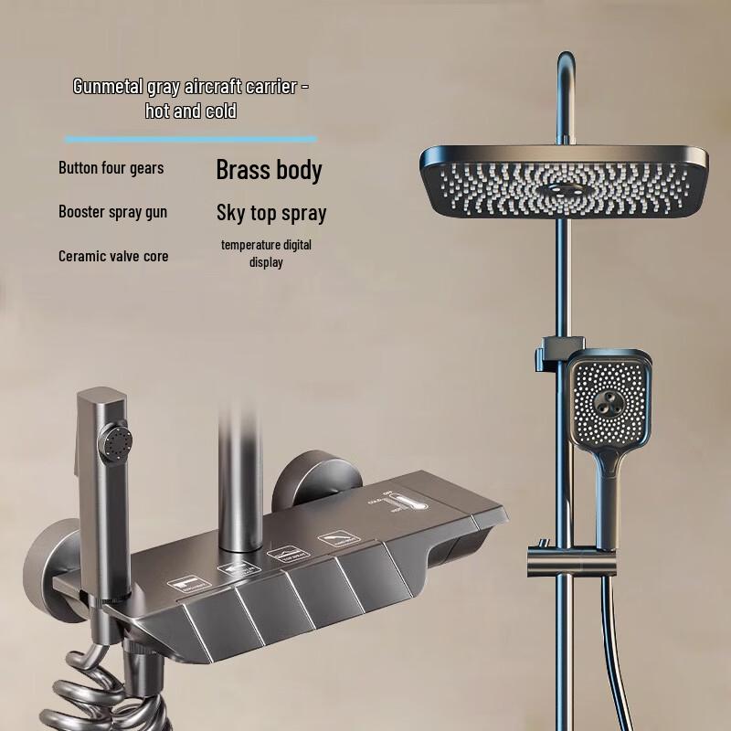 Cosmic Gray 5-Function Thermostatic Shower System