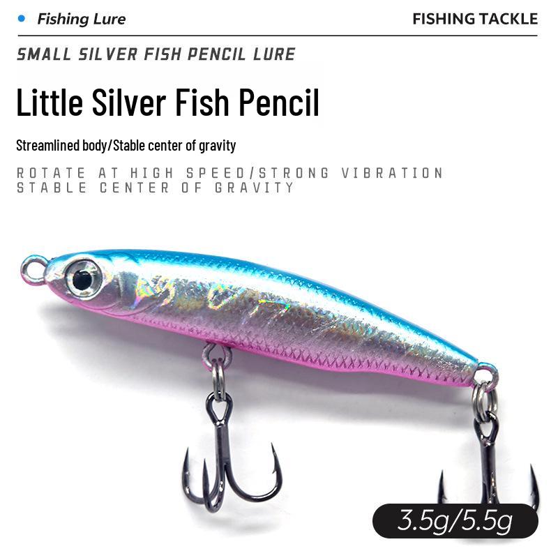 Silver Fish Pencil Sinking Twitchbait Micro Lure for Freshwater & Sea Fishing