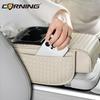 Car Center Console Armrest Cushion PU Leather with Cup Holder Tissue Box Universal Style 7.5CM Thicken Height Car Armrest Pad