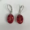 16cts Oval Cut Orange Padparadscha Sapphire Sterling Silver Leverback Earring For Women