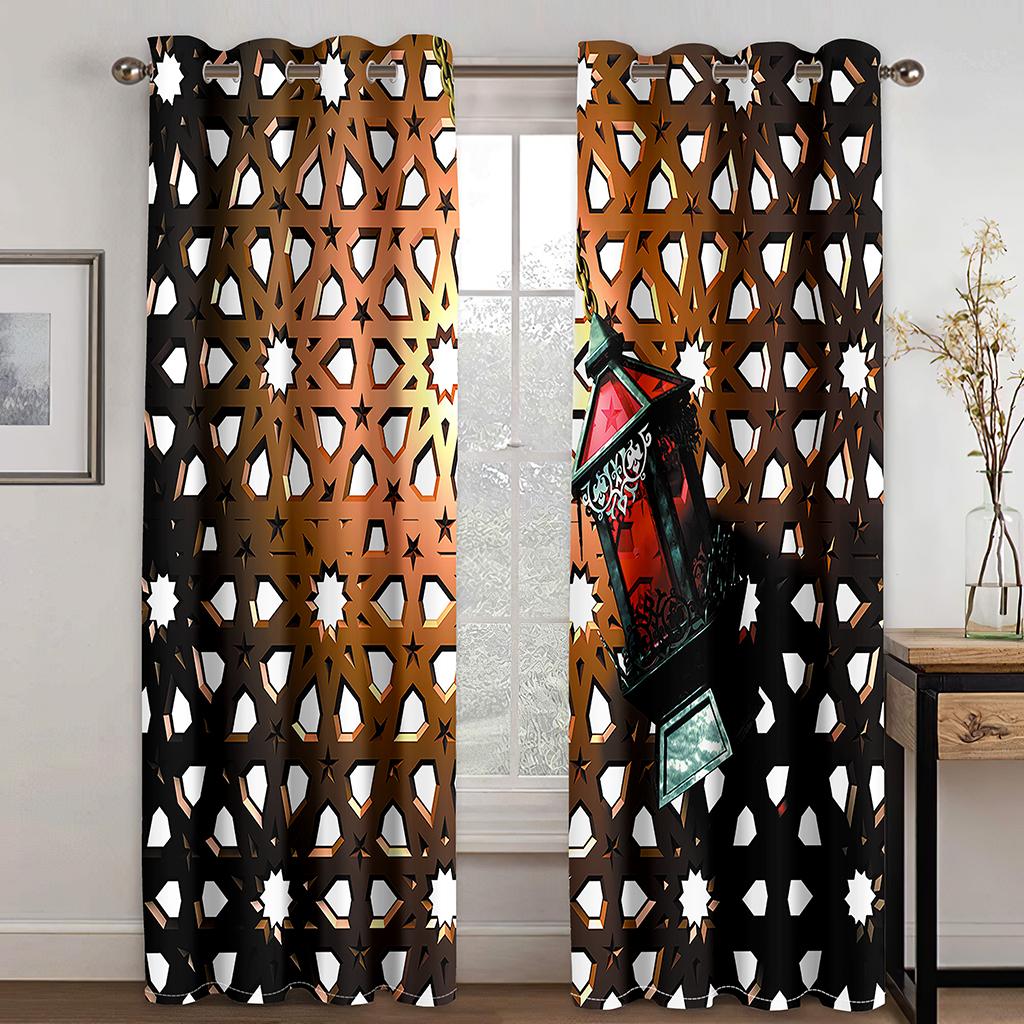 

Рождественские украшения занавес 3D мультфильм Санта-Клаус Рождественская елка полиэстер ткань занавес снеговик узор праздничная атмосфера W132cm x H160cm&Grommet