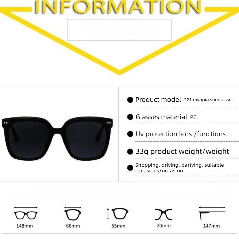 Oversized Framed Myopia Sunglasses Classic Travel and Driving Shades for Women Outdoor UV-Protective Eyewear Diopter 0 To -4.0