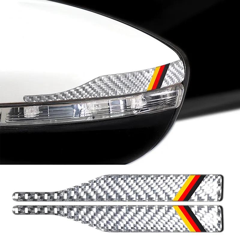 Car Rearview Mirror Anti-collision Strip 2Pcs Carbon Fiber Anti-scratch Edge Protection Strip Universal Auto Decoration Sticker