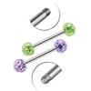 Titanium Shamballa Diamond Ball Tongue Stud with Polymer Clay Diamond Inlay - 14G Body Piercing Jewelry